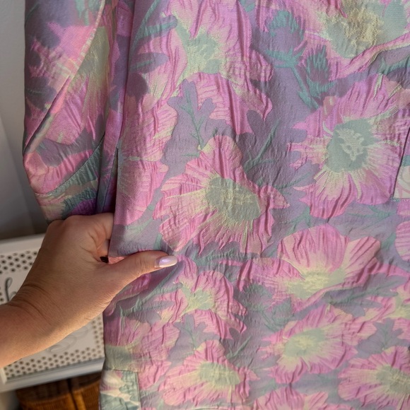 NWT Abbey Glass Piper Jacquard Floral Print V-Neck 34 Sleeve Caftan Mini Dress - Picture 15 of 15